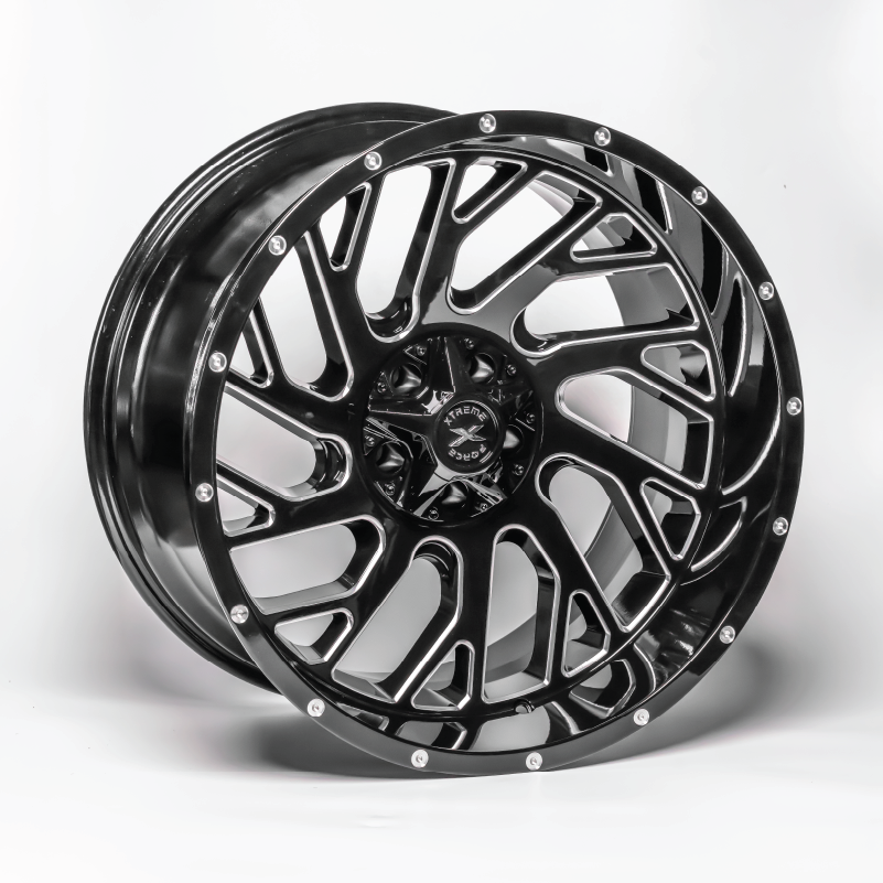Xtreme Force XF-8 Concave 20x10 -25 6x135/6x139.7 Black and Milled (right)