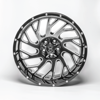 Xtreme Force XF-8 Concave 20x10 -25 5x127/5x139.7 Black and Milled (left)