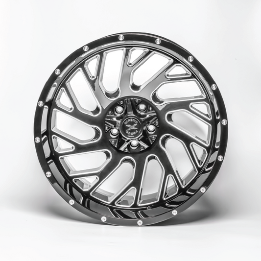 Xtreme Force XF-8 Concave 20x10 -25 5x127/5x139.7 Black and Milled (right)