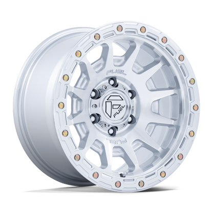 FUEL 1PC FC884 FORTRESS 17x8.5 25 6x139.7 GLOSS SILVER W/ MACHINED FACE