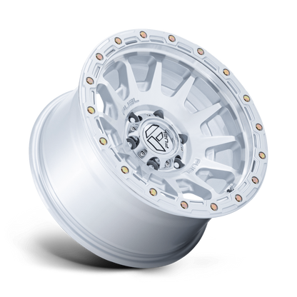 FUEL 1PC FC884 FORTRESS 17x8.5 25 6x139.7 GLOSS SILVER W/ MACHINED FACE