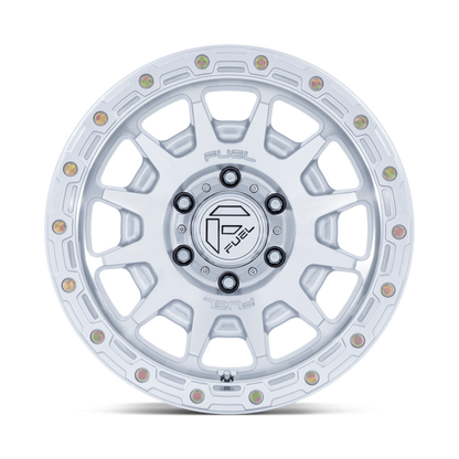 FUEL 1PC FC884 FORTRESS 17x8.5 25 6x139.7 GLOSS SILVER W/ MACHINED FACE