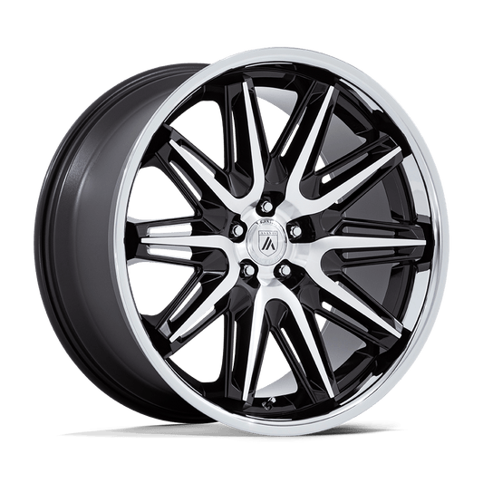 ASANTI BLACK AB047 IMPERATOR 20X10.5 40 5X114.3 GLOSS BLACK MACHINED W/ SS LIP