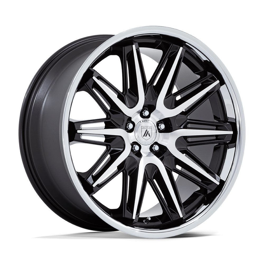 ASANTI BLACK AB047 IMPERATOR 20x9 27 5x120 GLOSS BLACK MACHINED W/ SS LIP