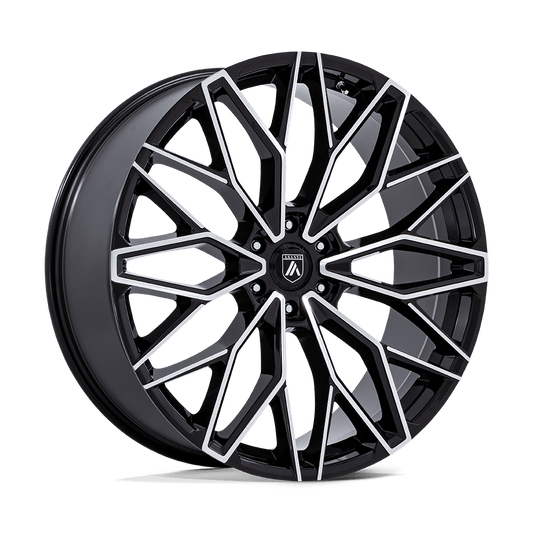 ASANTI BLACK AB050 MOGUL 6 22x9.5 25 6x139.7 GLOSS BLACK W/ MACHINED FACE