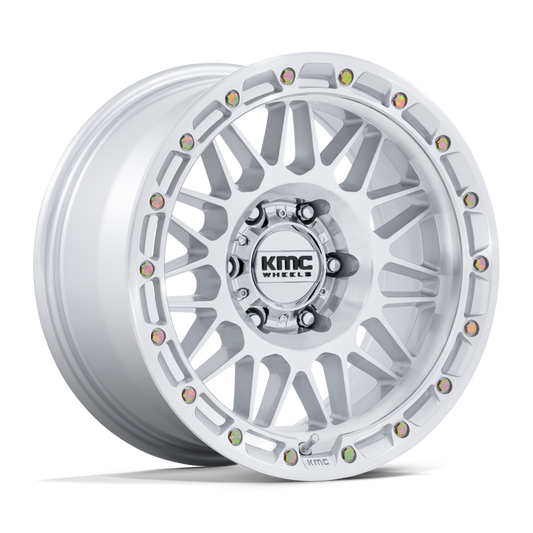 KMC KM555 ATTACK 17X8.5 0 6X139.7 GLOSS SILVER W/ MACHINED FACE