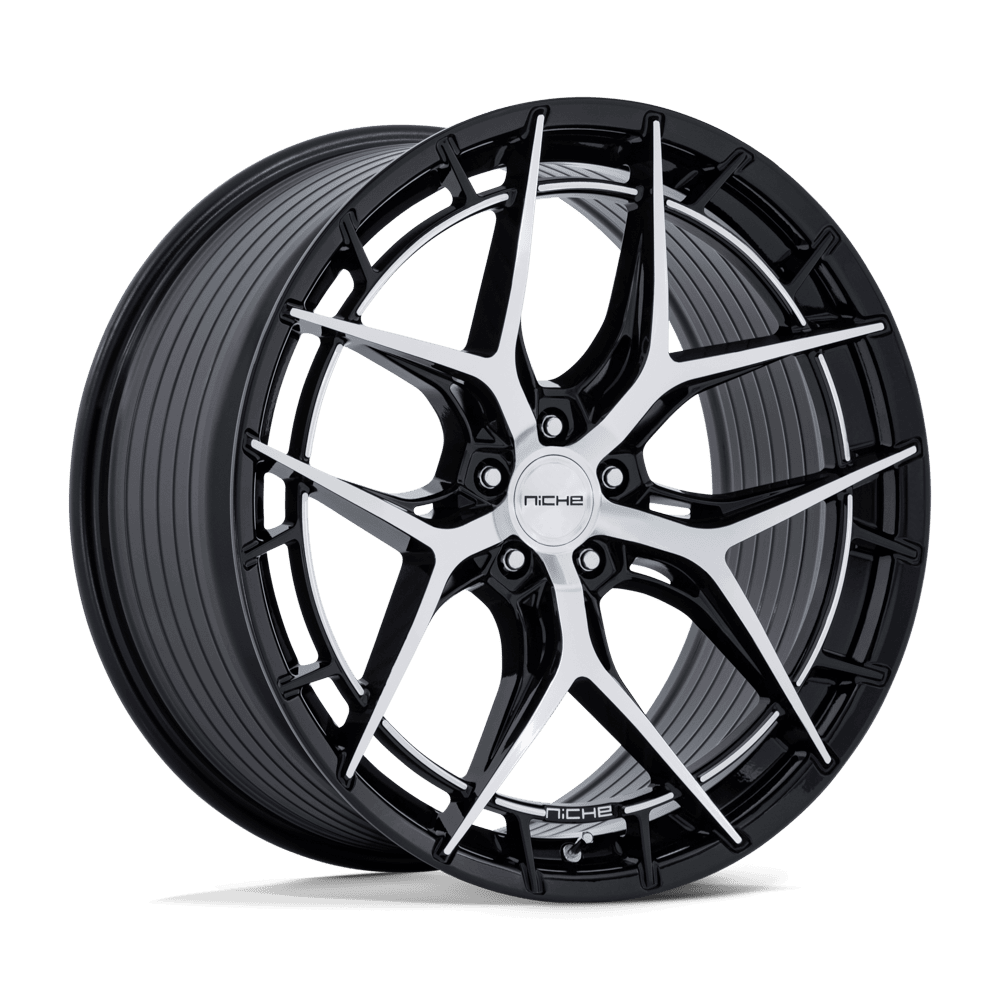 NICHE 1PC NC286 RIVIERA 22X10.5 38 5X120 GLOSS BLACK W/ MACHINED FACE