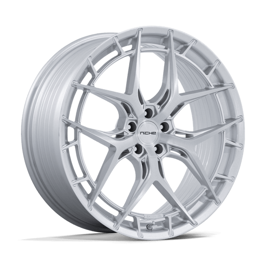 NICHE 1PC NC286 RIVIERA 20X10.5 38 5X112 GLOSS SILVER W/ BRUSHED FACE