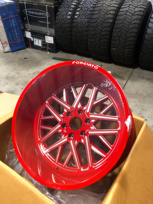 FORGIATO FLOW TERRA 003 22x10 -18 5x5.5 (5x139.7) RED MILLED - Wheels | Rims