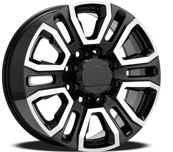 Performance Replicas PR207 - 20x8.5 47mm 8x180 GLOSS BLACK W/ MACHINED FACE Wheel | 207BM-288047