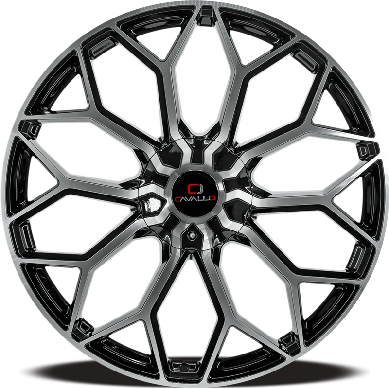 CAVALLO CLV-44 24X9 18 BLANK GLOSS BLACK & MACHINED
