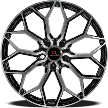 CAVALLO CLV-44 24X9 18 BLANK GLOSS BLACK & MACHINED