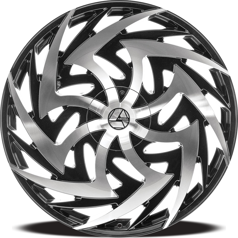 AZARA AZA-520 26X9.5 15 BLANK 5X/6X GLOSS BLACK & MACHINED