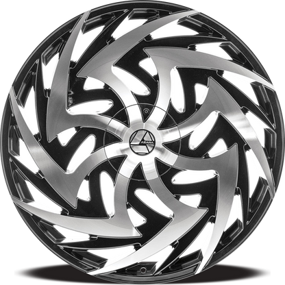 AZARA AZA-520 26X9.5 15 BLANK 5X/6X GLOSS BLACK & MACHINED
