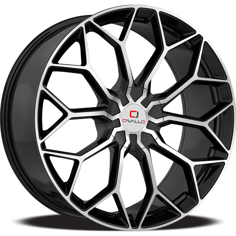 CAVALLO CLV-44 24X9 18 BLANK GLOSS BLACK & MACHINED