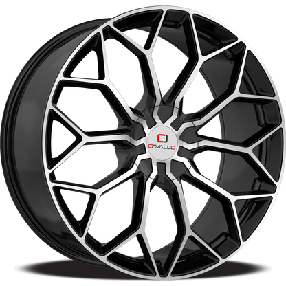 CAVALLO CLV-44 24X9 18 BLANK GLOSS BLACK & MACHINED