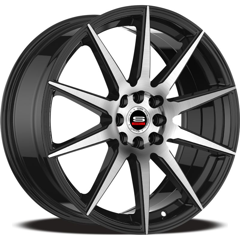 SPEC-1 SP-51 18X8 38 4X100/4X114.3 GLOSS BLACK & MACHINED
