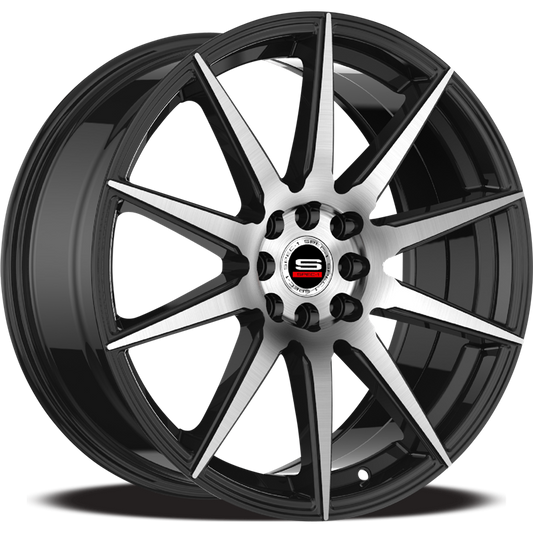 SPEC-1 SP-51 18X8 38 4X100/4X114.3 GLOSS BLACK & MACHINED