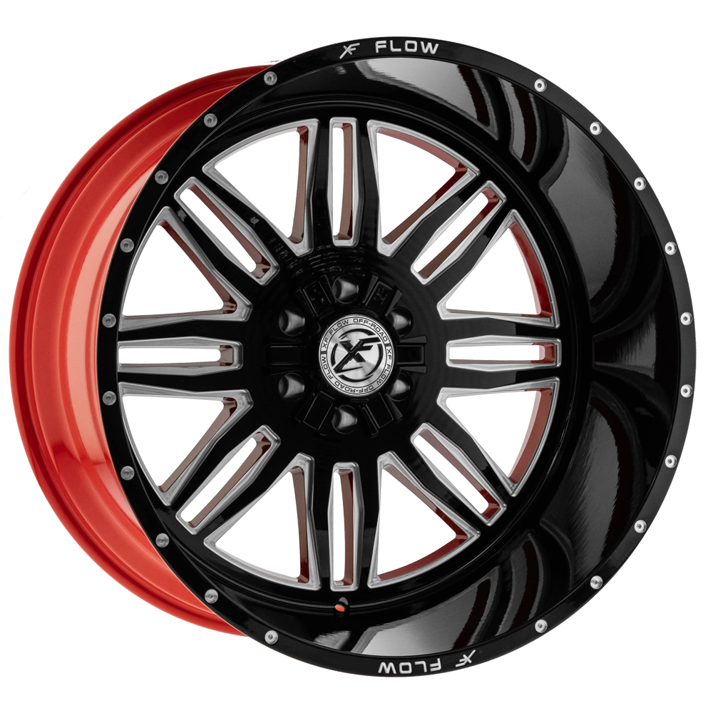 XFX Flow XFX-303 26x12 -44 6x135/6x139.7 Gloss Black & Milled With Red Inner XFX-303261261351397-44GBRWMW