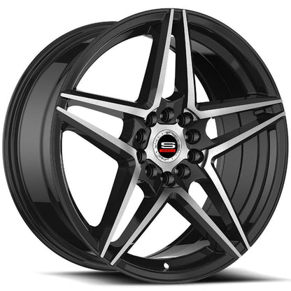 SPEC-1 SP-54 17X7.5 42 5X108/5X114.3 GLOSS BLACK & MACHINED