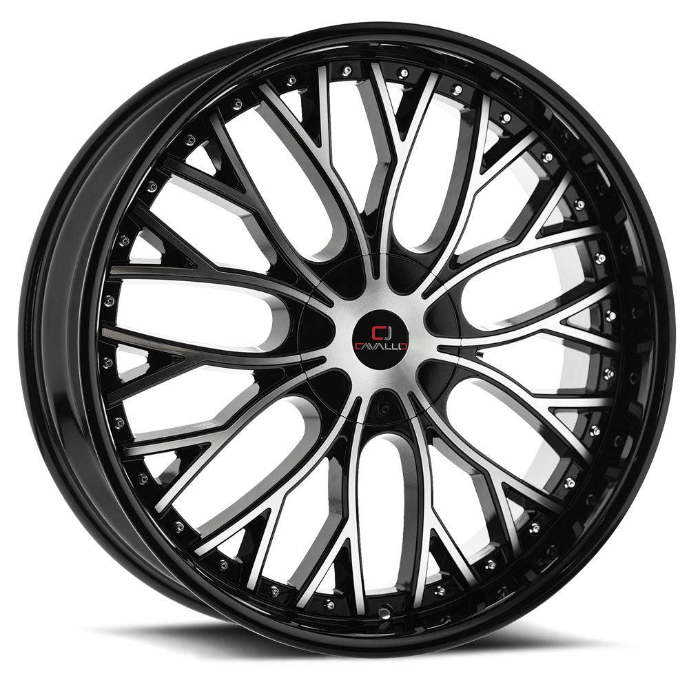 CAVALLO CLV-33 18X8 35 5X100/5X114.3 GLOSS BLACK & MACHINED