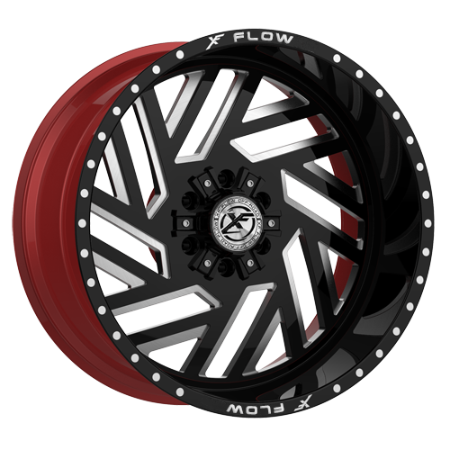 XFX Flow XFX-304 24x12 -44 5x127/5x139.7 Gloss Black & Milled With Red Inner XFX-N-304241251271397-44GBRWMW