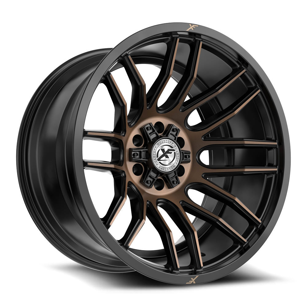 XF Off-Road XF-232 24x14 -76 5x127/5x139.7 Satin Black & Bronze Machined Double Dark Tint XF-232241451271397-76SBMZDT