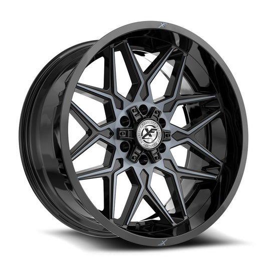 XF Off-Road XF-238 20x10 -12 5x127/5x139.7 Gloss Black & Machined Titanium Double Dark Tint XF-238201051271397-12BMTDT