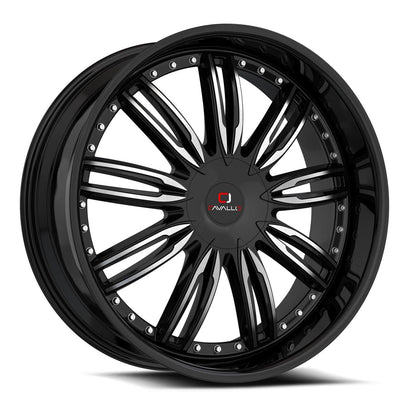 CAVALLO CLV-54 22X8.5 38 5X114.3/5X120 GLOSS BLACK & MACHINED