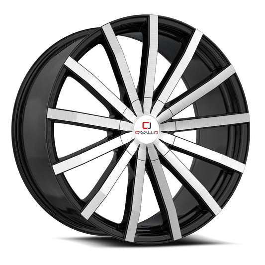 CAVALLO CLV-52 22X9.5 18 BLANK GLOSS BLACK & MACHINED
