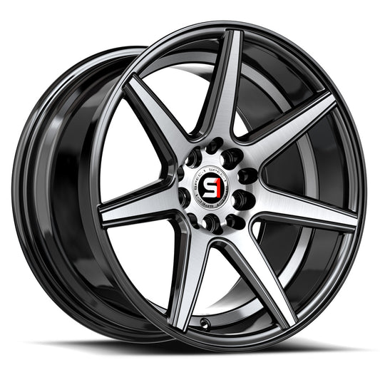 Spec-1 SP-73 17x7.5 42 5x110/5x114.3 Gloss Black & Machined & Undercut SP-7317753542BMU