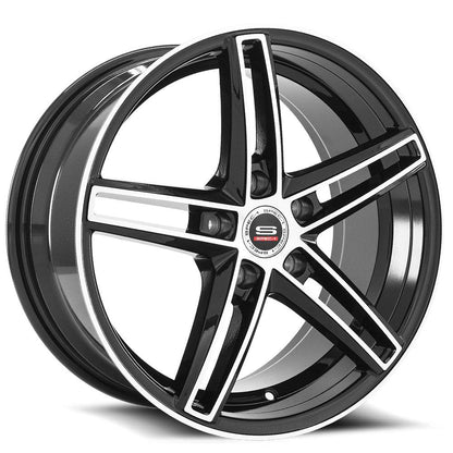 SPEC-1 SP-49 17X7.5 35 5X114.3 GLOSS BLACK & MACHINED