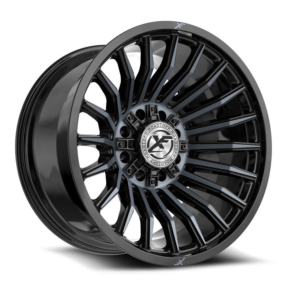 XF Off-Road XF-231 24x14 -76 8x165.1/8x180 Gloss Black & Machined Titanium Double Dark Tint XF-231241481651180-76BMTDT