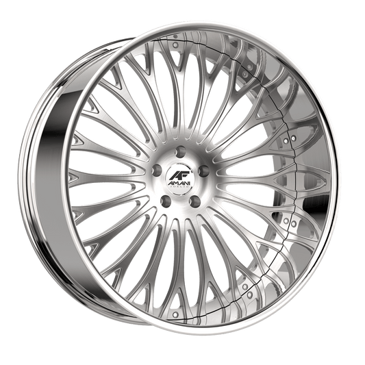 Amani Napoliano 22x10 38 Pocketed Blank 5x Brush Center Chrome Lip NAP22104PB16R38BCR