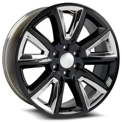O.E. REVOLUTION C-08 24X10 31 6X139.7 GLOSS BLACK + CHROME INSERTS