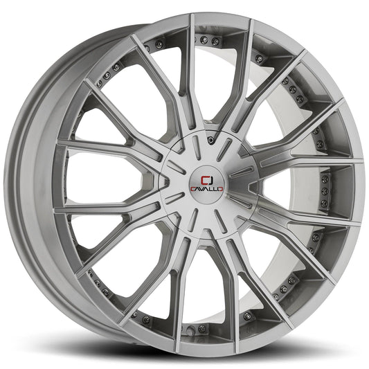 CAVALLO CLV-36 20X8.5 15 6X135/6X139.7 SILVER & MACHINED