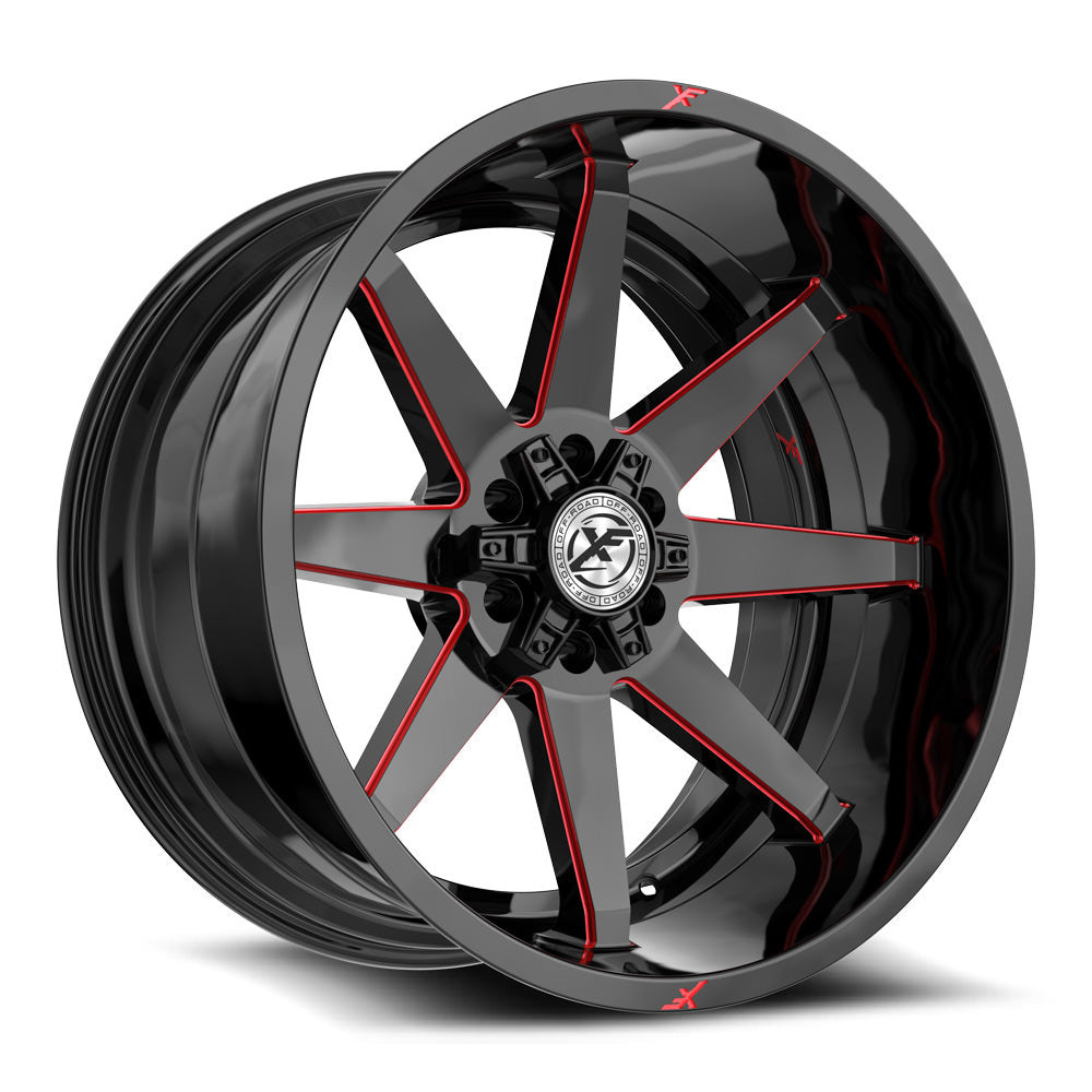 XF Off-Road XF-236 20x10 -12 6x135/6x139.7 Gloss Black & Red Milled XF-236201061351397-12GBRM