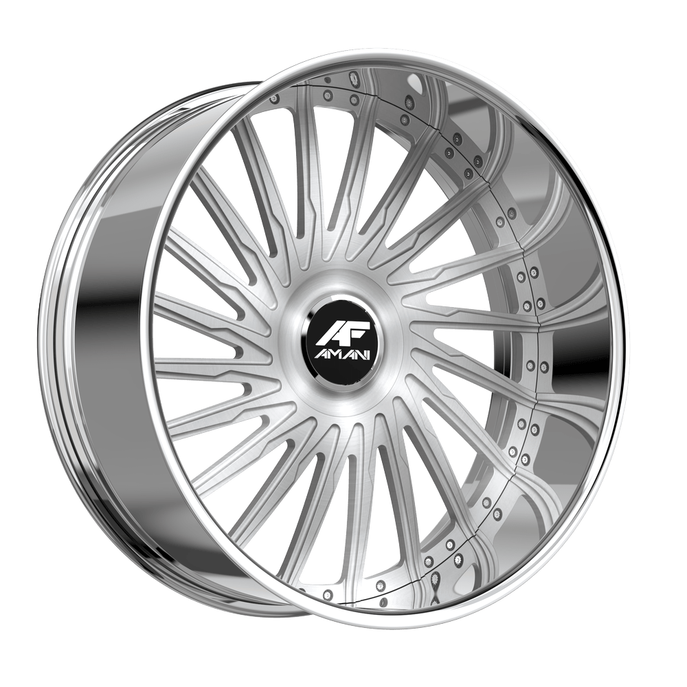 Amani Cultura-L 22x9 32 5x112/5X114.3 Brush Center Chrome Lip CUL2292536L70F32BCX
