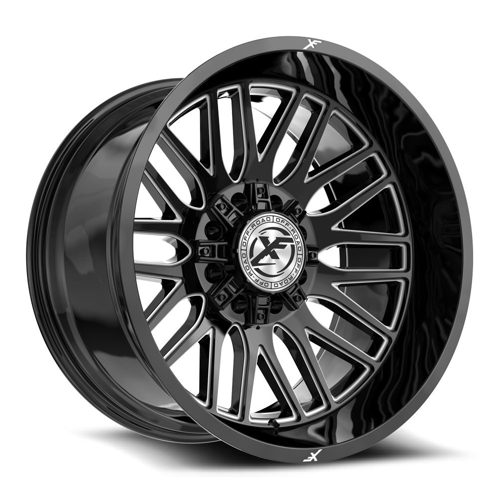 XF Off-Road XF-240 22x12 -44 8x165.1/8x170 Gloss Black & Milled XF-240221281651170-44GBM