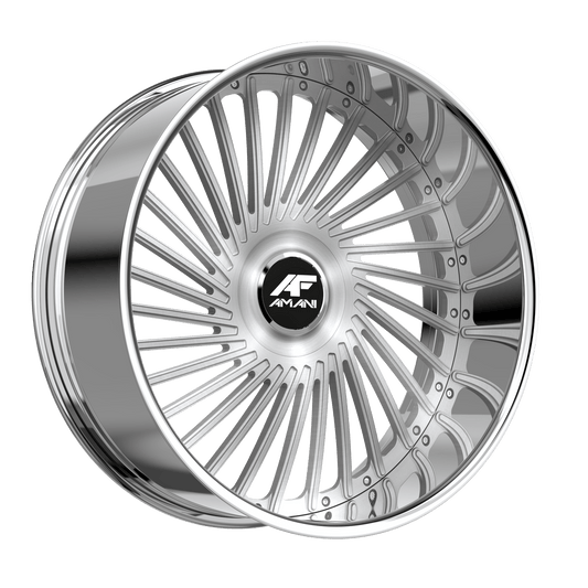 Amani CHILE-R 22x10 38 5x112/5X114.3 Brush Center Chrome Lip CHI2210436R16R38BCX