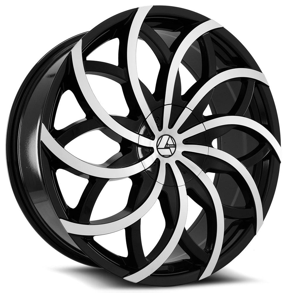 AZARA AZA-504 28X9.5 15 5X115/5X120 GLOSS BLACK & MACHINED