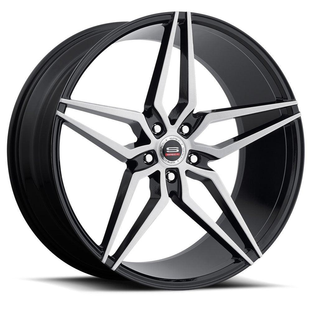SPEC-1 SPM-81 22X9 15 5X120 GLOSS BLACK & BRUSHED