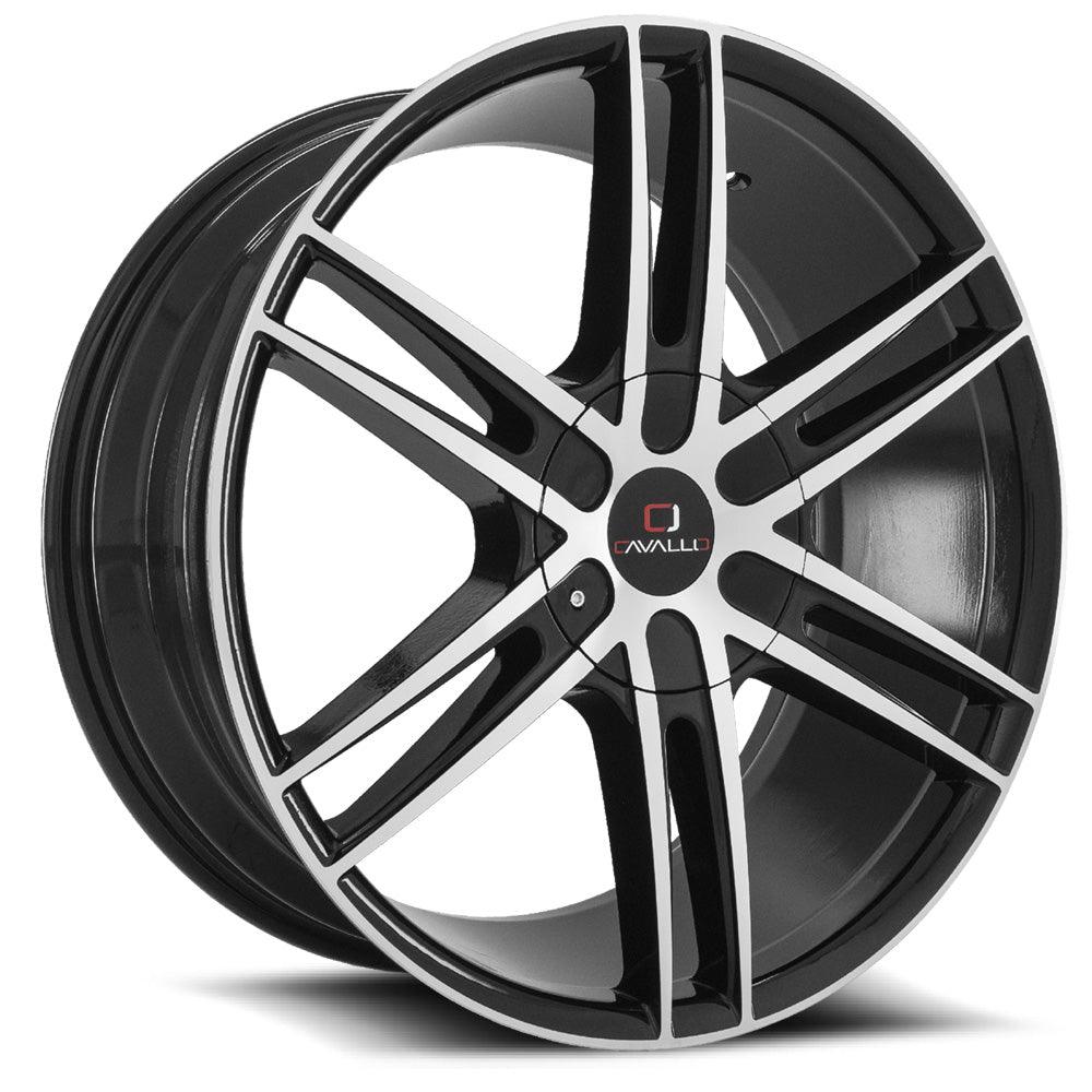 CAVALLO CLV-20 20X8.5 25 6X135/6X139.7 GLOSS BLACK & MACHINED