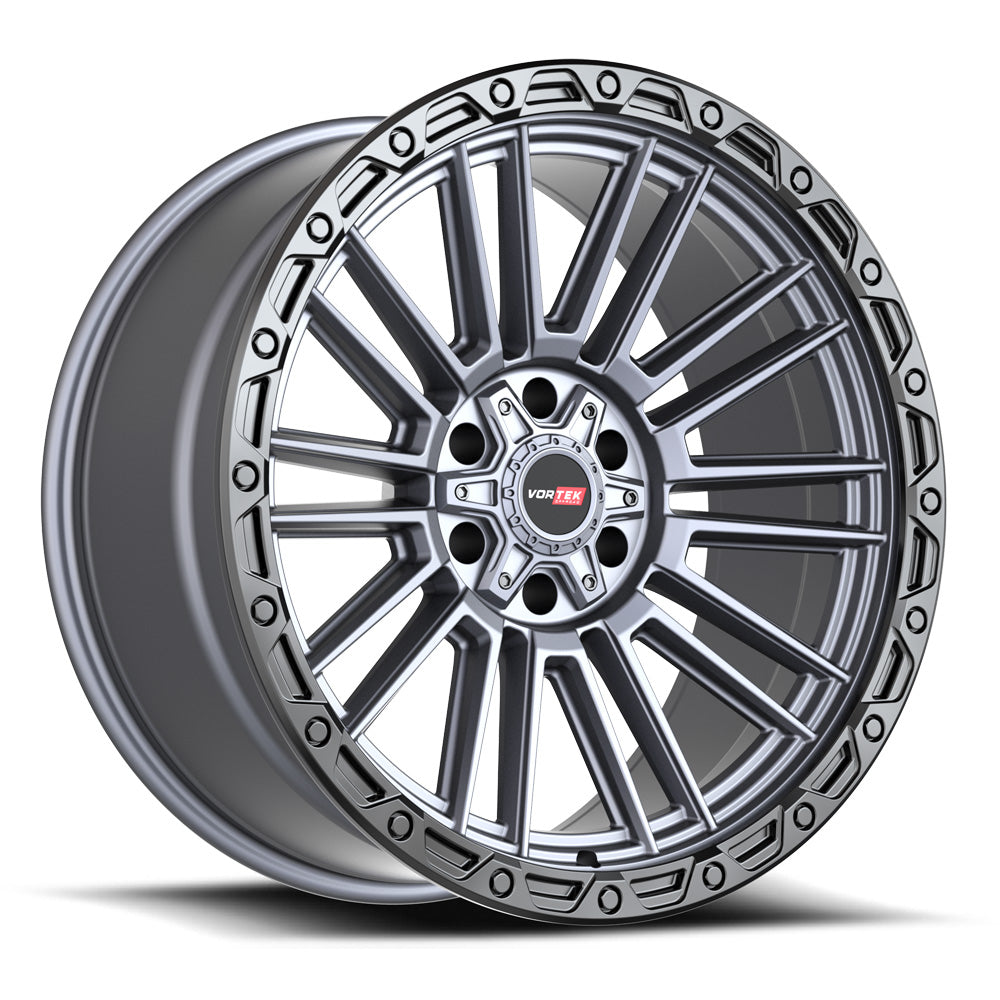 Vortek VRT-604 17x9 -12 5x127/5x139.7 Matte Titanium With Black Bead Ring 60417943-12MTBR