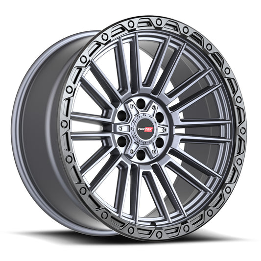 Vortek VRT-604 17x9 -12 5x127/5x139.7 Matte Titanium With Black Bead Ring 60417943-12MTBR