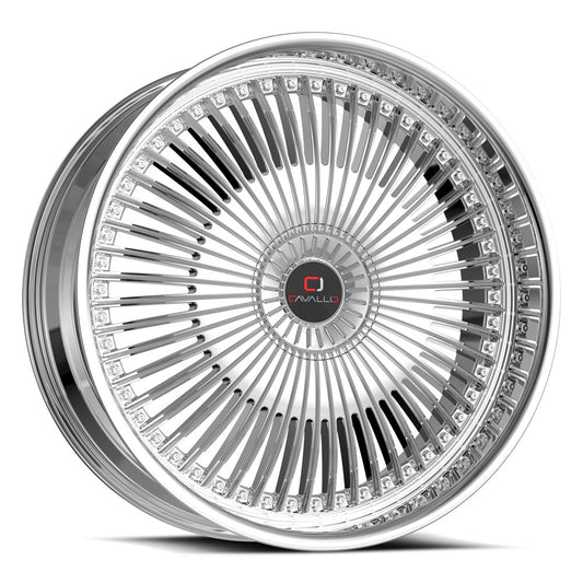 Cavallo CLV-41 22x9.5 15 Blank 5x/6x Nano Chrome CLV-412295BLANK+15NC