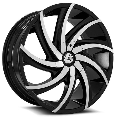 AZARA AZA-503 28X9.5 15 5X115/5X120 GLOSS BLACK & MACHINED