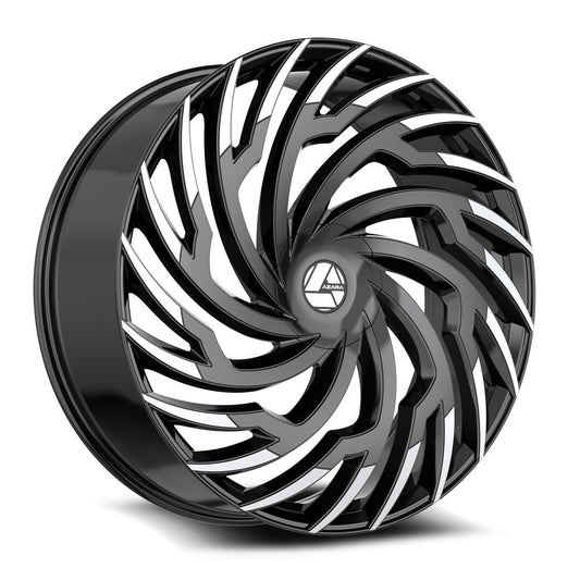 Azara AZA-536 26x9.5 15 Blank 5x/6x Gloss Black & Machined AZA-5362695BL15BM-BENT