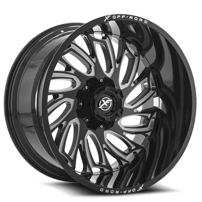 XF OFF-ROAD XF-207 22X12 -44 5X127/5X139.7 GLOSS BLACK & MILLED