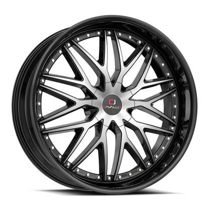 CAVALLO CLV-46 18X8 35 5X112/5X114.3 GLOSS BLACK & MACHINED